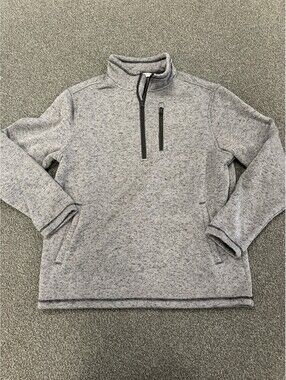 Field & Stream Men's Small Charcoal Gray Fleece Quarter Zip Pullover Jacket